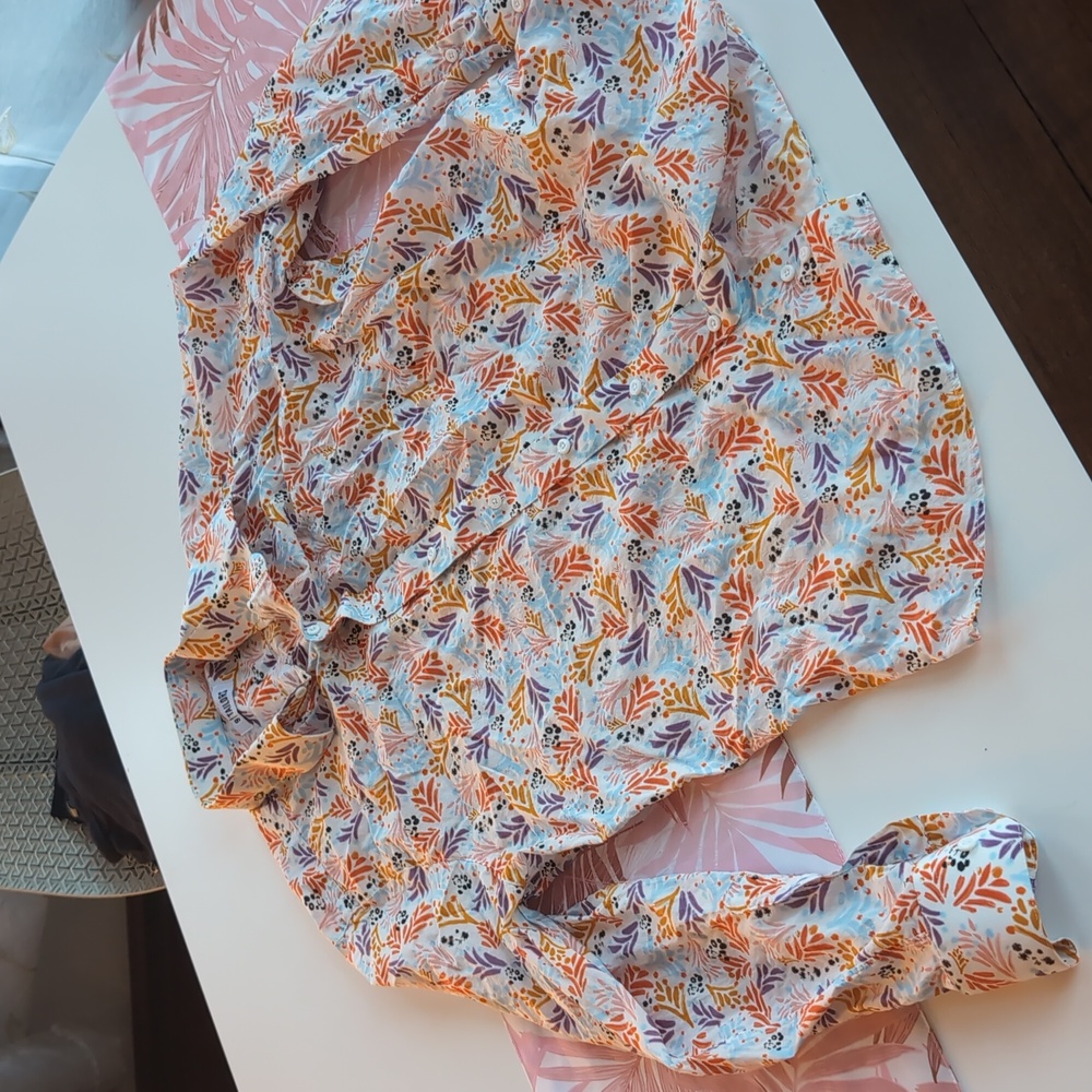 Colorful floral print dress shirt - Picture 1 of 5